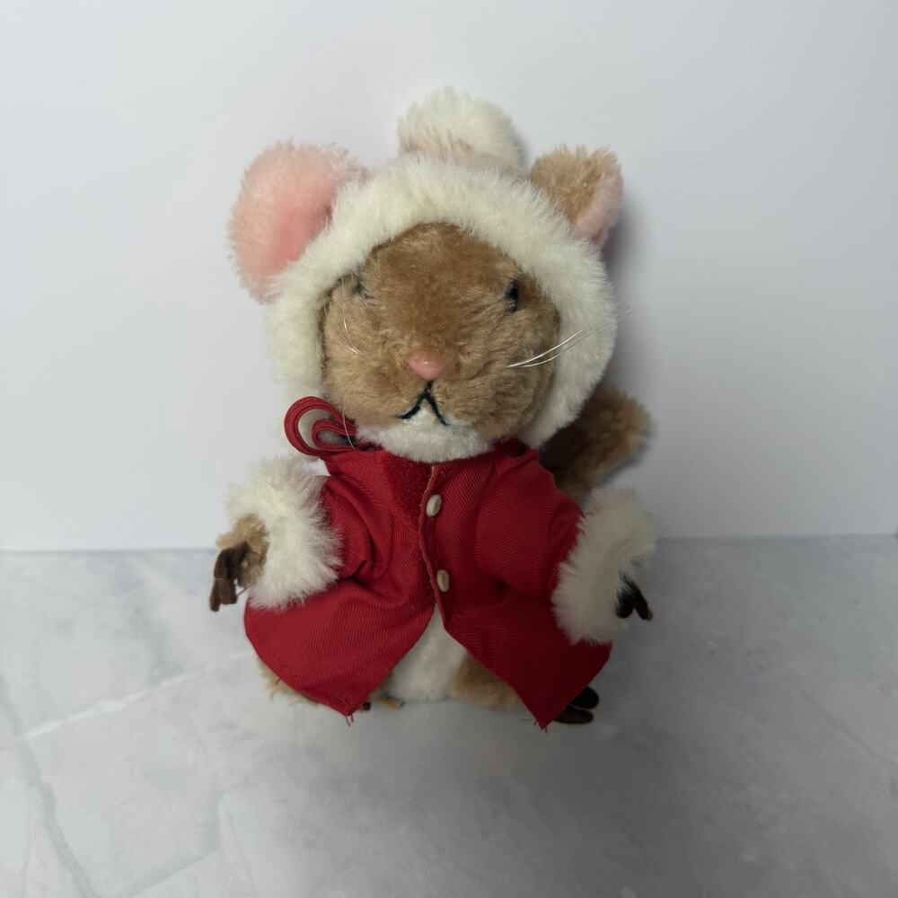 Merry Mouse 1981 Priscilla Hillman Vintage Dakin Christmas Plush 7" Toy Red